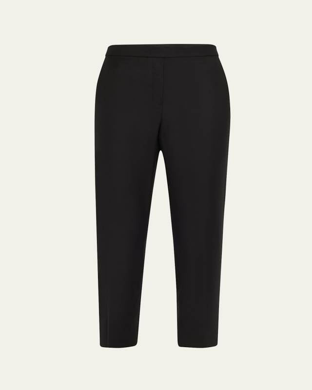 Treeca Virgin Wool Flannel Cropped Pull-On Pants